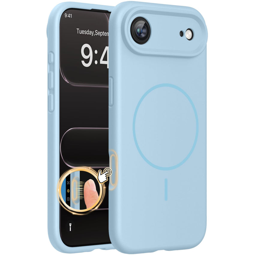 Magnetic for iPhone 17 Pro Max Case, Compatible with MagSafe, Integrated Silicone Camera Control Cover, 3.0mm Thicken Shockproof Drop Protection Phone Case for 17 ProMax, Orange