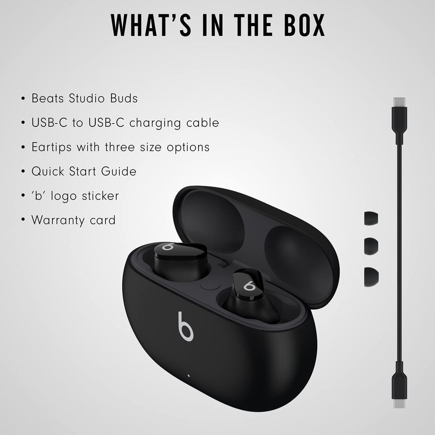 Beats Studio Buds - True Wireless Noise Cancelling Earbuds - Compatible with Apple & Android, Built-in Microphone, IPX4 Rating, Sweat Resistant Earphones