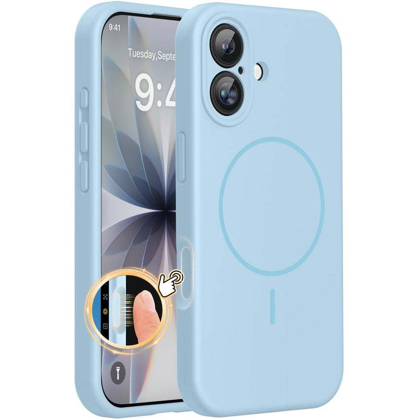 Magnetic for iPhone 17 Pro Max Case, Compatible with MagSafe, Integrated Silicone Camera Control Cover, 3.0mm Thicken Shockproof Drop Protection Phone Case for 17 ProMax, Orange