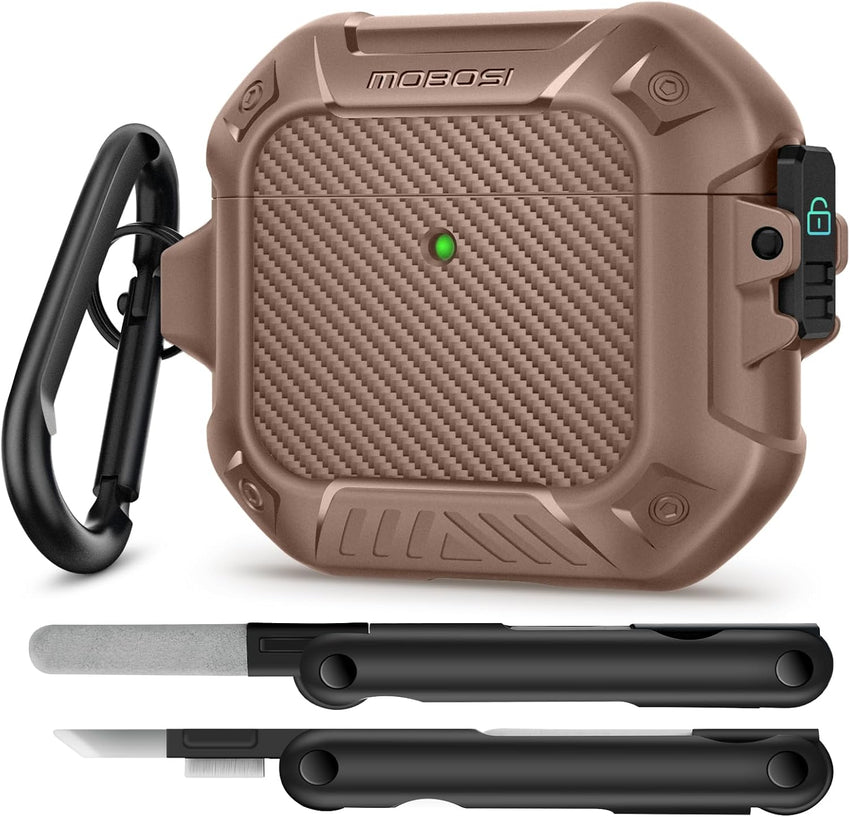 AirPods Case with Lock & Keychain & Cleaner Kit